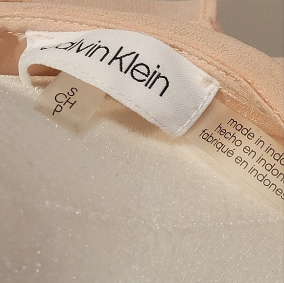 CALVIN KLEIN Blush Ruffle Top Blouse Women's Size S/P - Picture 5 of 6